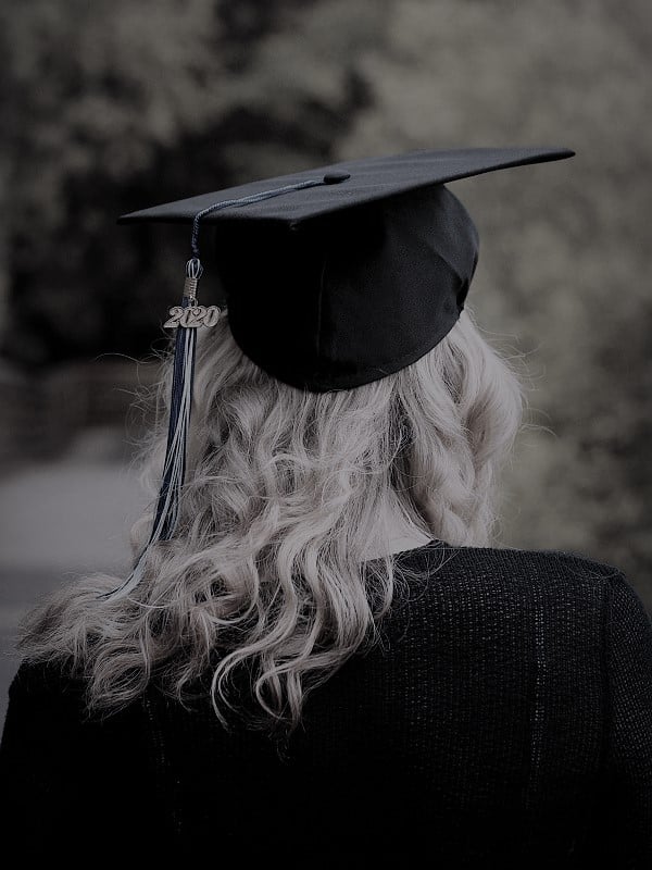 female graduate wearing grad cap